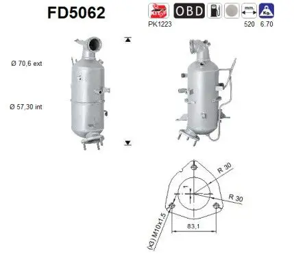 AS FD5062 Сажевый / частичный фильтр,