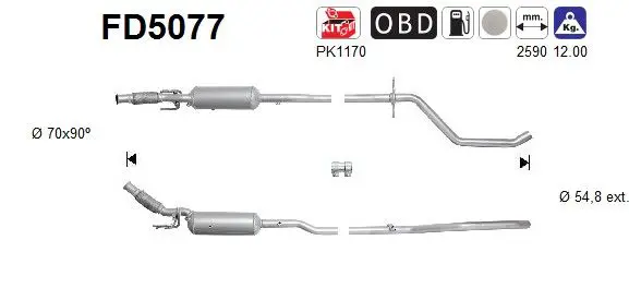 AS FD5077 Сажевый / частичный фильтр,