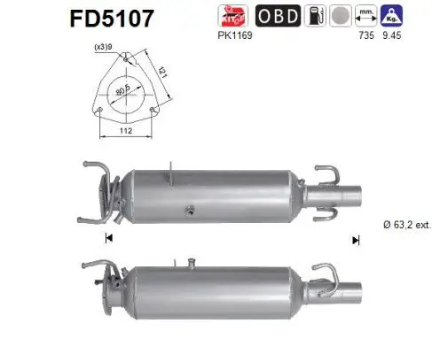 AS FD5107 Сажевый / частичный фильтр,