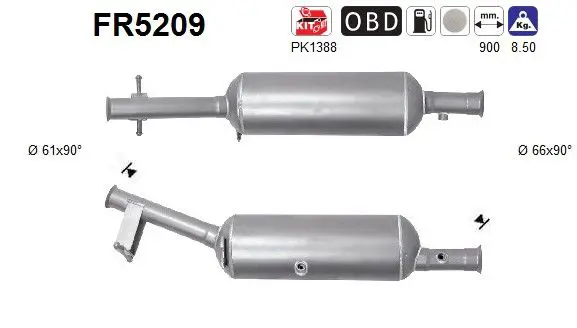 AS FR5209 Сажевый / частичный фильтр,