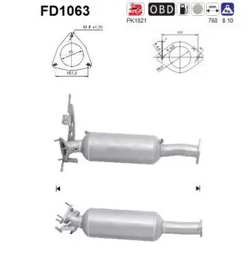 FD1063 Сажевый / частичный фильтр,
