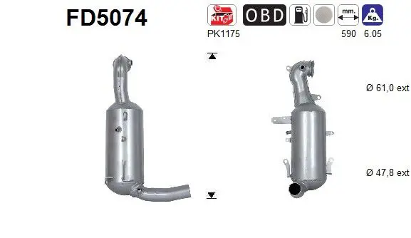 AS FD5074 Сажевый / частичный фильтр,