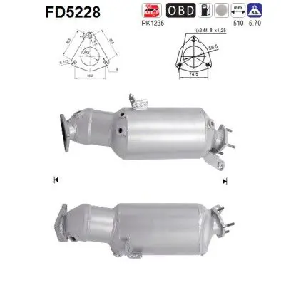 AS FD5228 Сажевый / частичный фильтр,