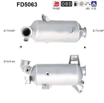 AS FD5063 Сажевый / частичный фильтр,