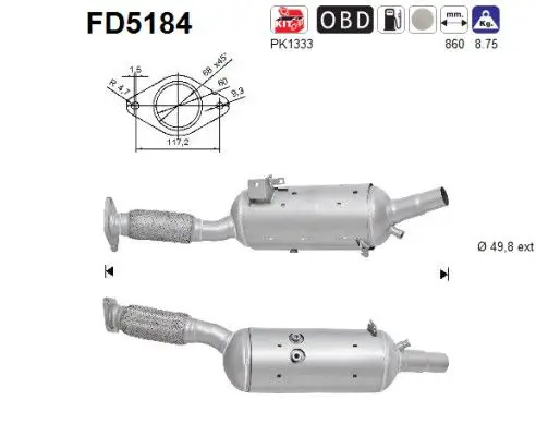 AS FD5184 Сажевый / частичный фильтр,