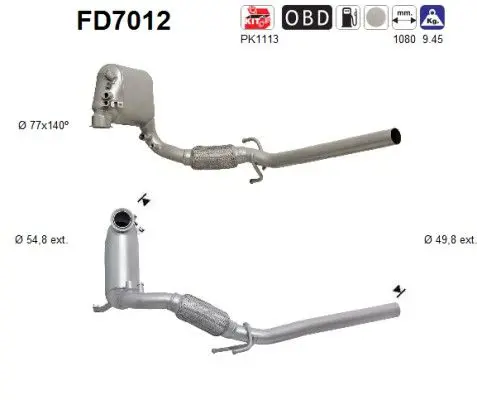 AS FD7012 Сажевый / частичный фильтр,
