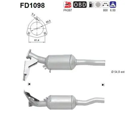 FD1098 Сажевый / частичный фильтр,