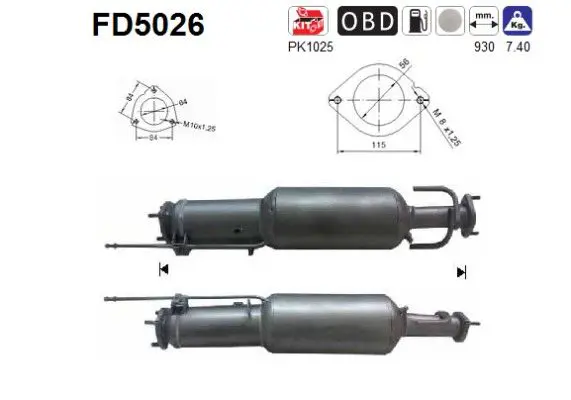 AS FD5026 Сажевый / частичный фильтр,