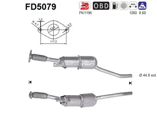 FD5079 Сажевый / частичный фильтр,
