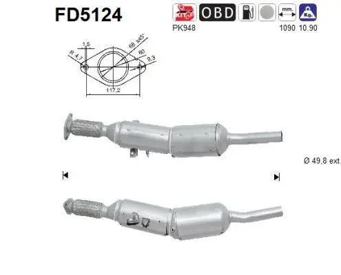 AS FD5124 Сажевый / частичный фильтр,