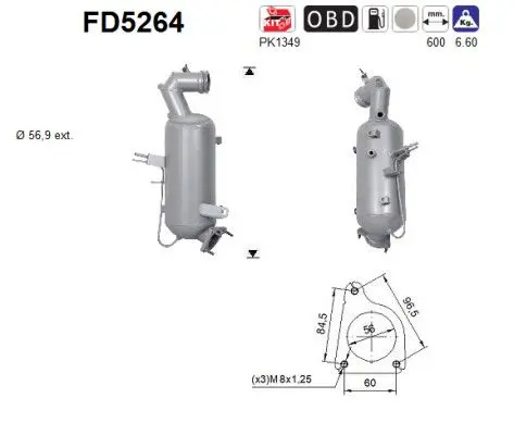 FD5264 Сажевый / частичный фильтр,