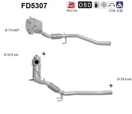 AS FD5307 Сажевый / частичный фильтр,
