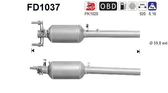 AS FD1037 Сажевый / частичный фильтр,