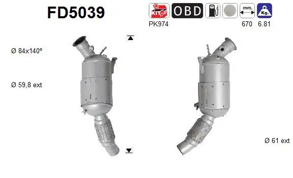 AS FD5039 Сажевый / частичный фильтр,