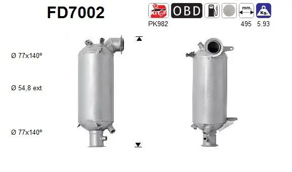 AS FD7002 Сажевый / частичный фильтр,