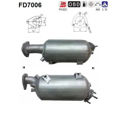 AS FD7006 Сажевый / частичный фильтр,
