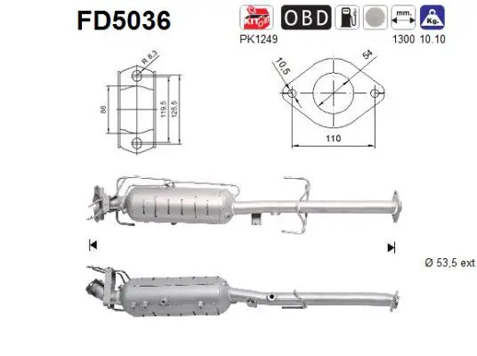 FD5036 Сажевый / частичный фильтр,