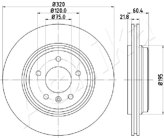 ASHIKA 61000110 Тормозной диск