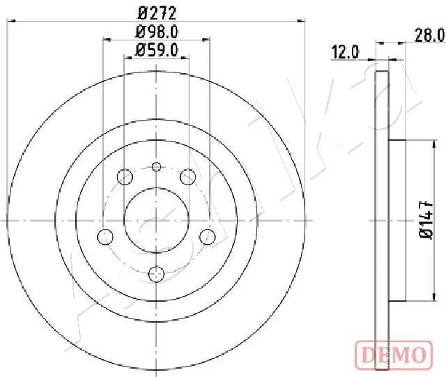 ASHIKA 61000606C Тормозной диск