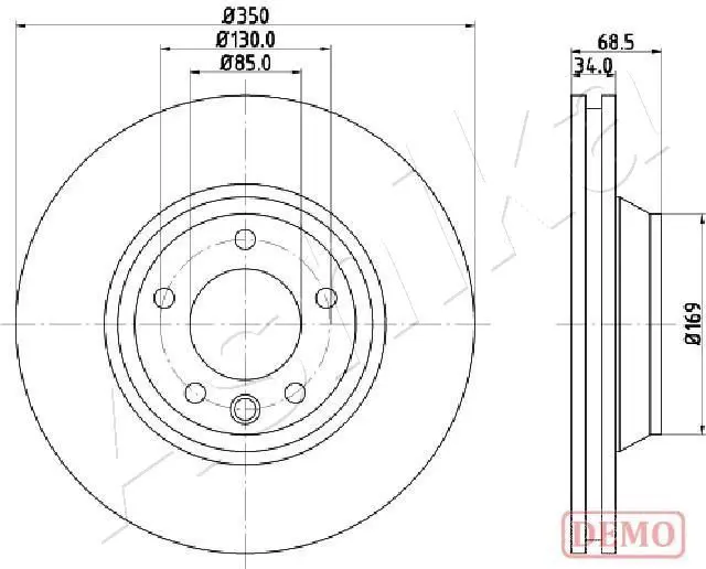 ASHIKA 60000931C Тормозной диск