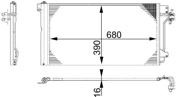 AC 672 000S Радиатор кондиционера VW
