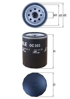 MAHLE OC203 Фильтр масляный FORD: ESCORT