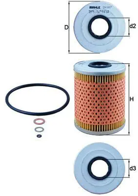 MAHLE OX187D Фильтр масляный BMW: 3 94-98,