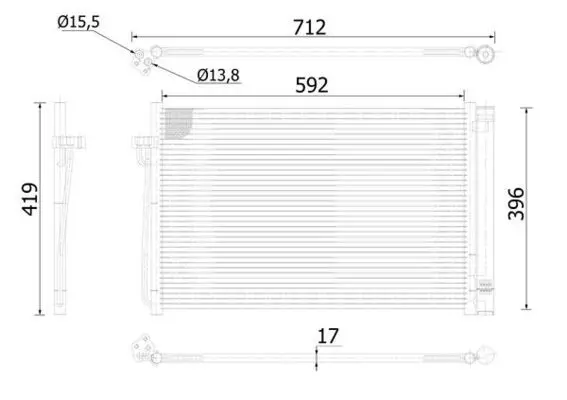 MAHLE AC344000S Конденсатор, кондиционер
