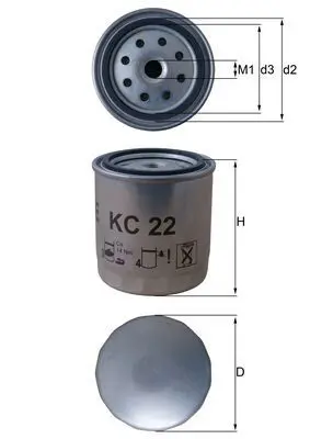 MAHLE KC22 Фильтр топливный DAEWOO: