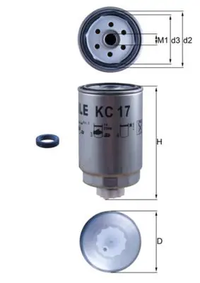 MAHLE KC17D Фильтр топливный FIAT RENAULT
