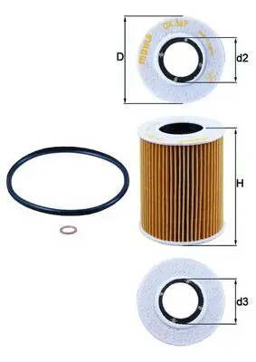 MAHLE OX369D Фильтр масляный HYUNDAI: