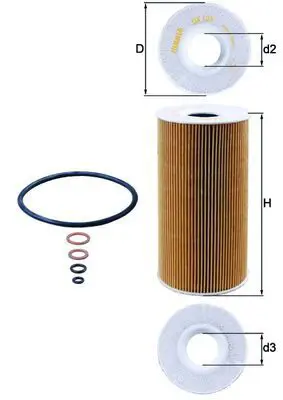MAHLE OX126D Фильтр масляный BMW: 3 91-98,