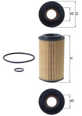 MAHLE OX153D4 Фильтр масляный CHRYSLER: PT