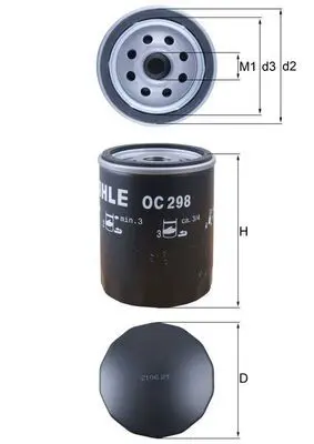 MAHLE OC298 Фильтр