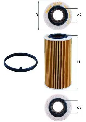 MAHLE OX379D Фильтр масляный AUDI: A3 03-,