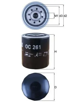 MAHLE OC261 Фильтр масляный ROVER: