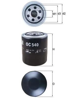 MAHLE OC540 Фильтр масляный HYUNDAI Porter
