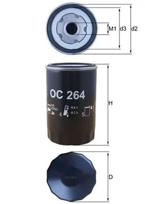 MAHLE OC264 Фильтр масляный VW AUDI SEAT