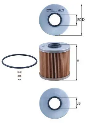 MAHLE OX91D Фильтр масляный BMW: 3 87-91,