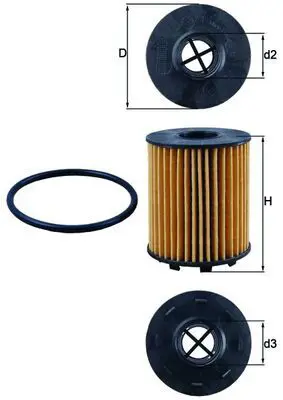 MAHLE OX371D Фильтр масляный FIAT: 500 07-,