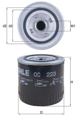 MAHLE OC223 Фильтр масляный CHERY TIGGO,