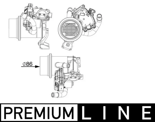 MAHLE CE18000P Радиатор, рециркуляция ОГ