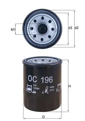 MAHLE OC196 ФИЛЬТР МАСЛЯНЫЙ