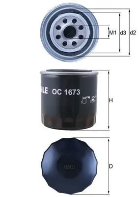 MAHLE OC1673 Фильтр масляный HYUNDAI: