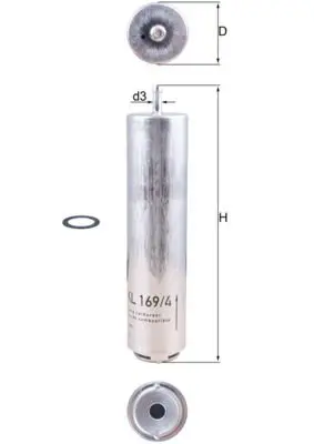 MAHLE KL1694D Фильтр топливный BMW: 1-serie
