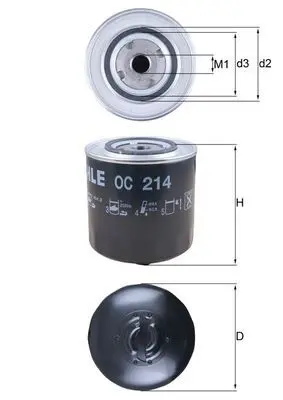 MAHLE OC214 Фильтр масляный VW T4 (90-03)