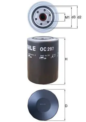 MAHLE OC297 Фильтр масляный MITSUBISHI: