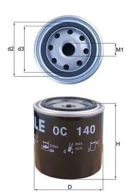 MAHLE OC140 Фильтр масляный NISSAN: 280