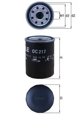 MAHLE OC217 Фильтр масляный