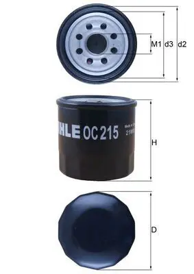 MAHLE OC215 Фильтр масляный CHEVROLET: